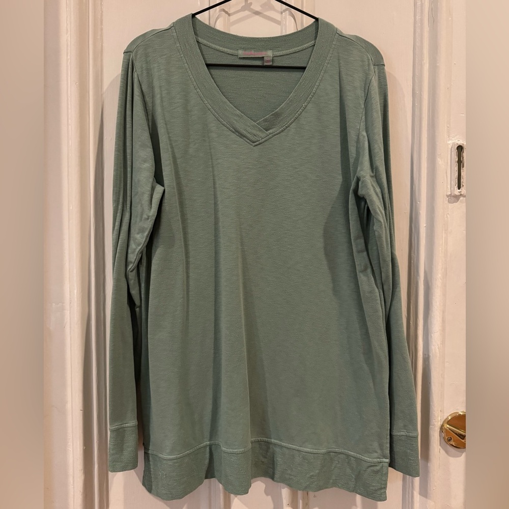 Fresh Produce Green V-Neck Ana Tunic Pullover - Women’s Medium